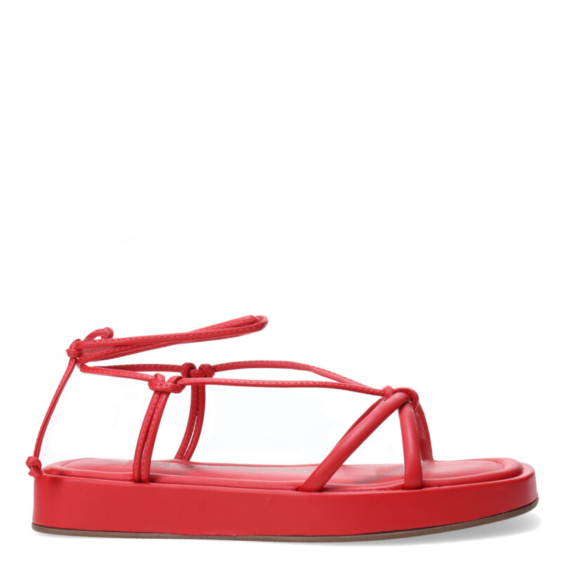 Sandalia de Mujer SINF con tiras para atar Rojo