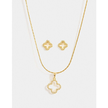 Set De Aros Pasantes Y Cadena Dorado