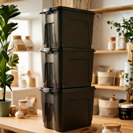 Set x3 Cajas organizadora 40lt NEGRO