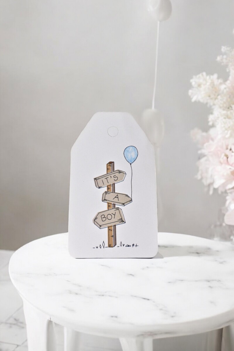 Tag baby shower 5x8,5. - DISEÑO 1 