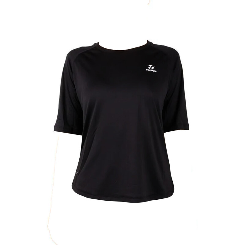T-SHIRT MC WMN TRNG LOOSE blanco NEGRO