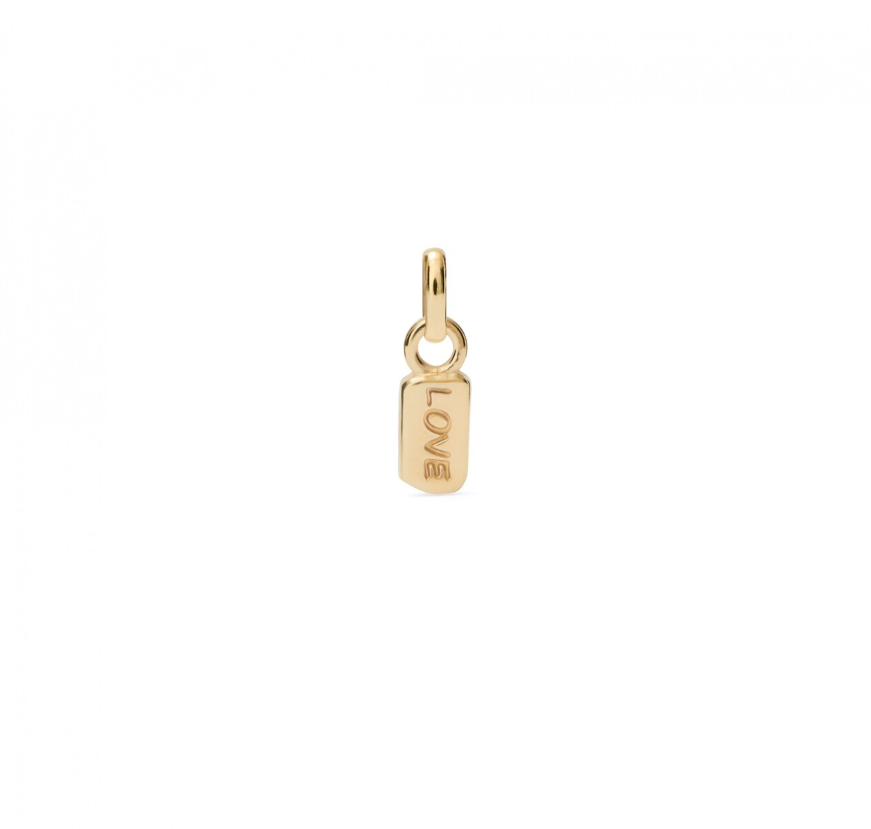 CHARM BAÑADO EN ORO 18K CON PALABRA LOVE. - Charm 