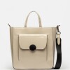 Shopper The Circle En Cuero Charol Arrugado Natural