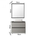 CONJUNTO MUEBLE DE BAÑO MODELO URBAN / MUEBLE AÉREO + ESPEJO + BACHA / 80 CM Conjunto Mueble De Baño Modelo Urban / Mueble Aéreo + Espejo + Bacha / 80 Cm