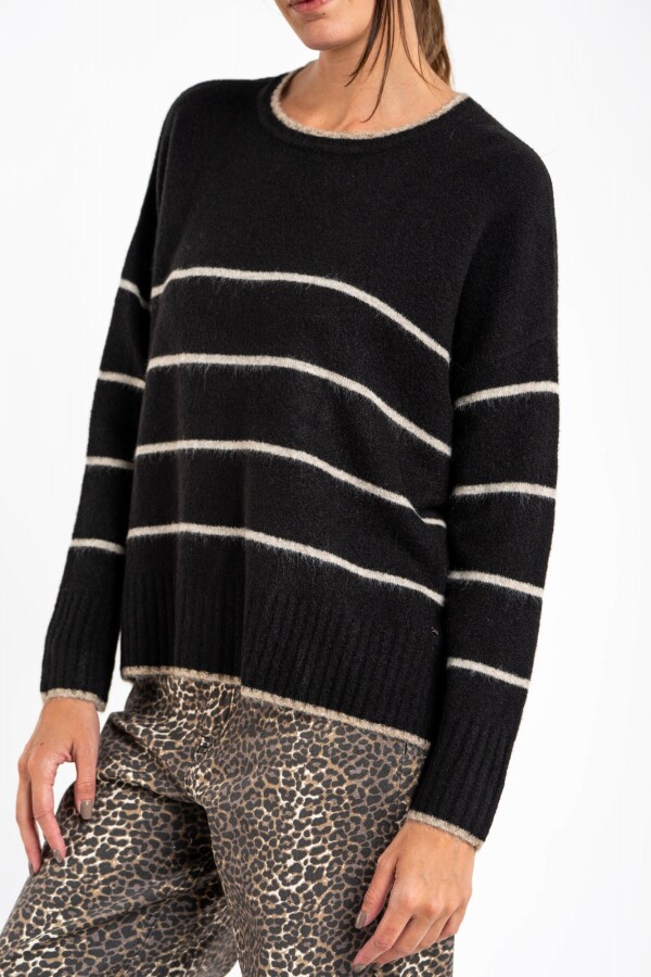 Sweater Rayado Negro