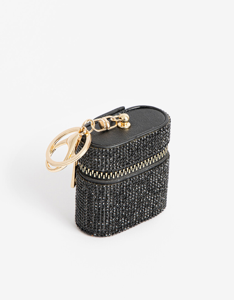 Rega Varios Llavero Y Charm Estuche Strass Negro - Negro