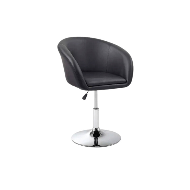 Silla Taburete Butaca con Respaldo en Cuero Lumax Modelo Stella Negro