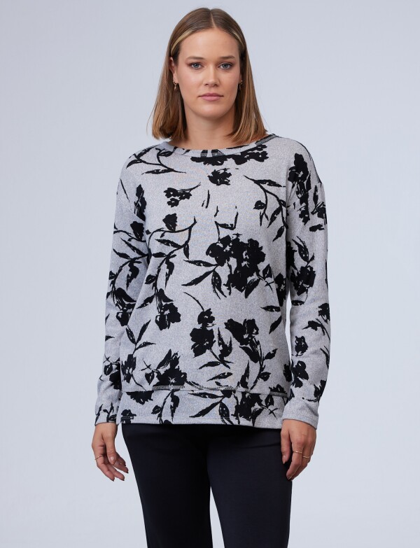 Buzo Soft Flores GRIS/MULTI
