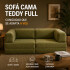 Sofá Sillón Cama ComboHome Teddy Premium 3 Cuerpos Corderoy Verde 1