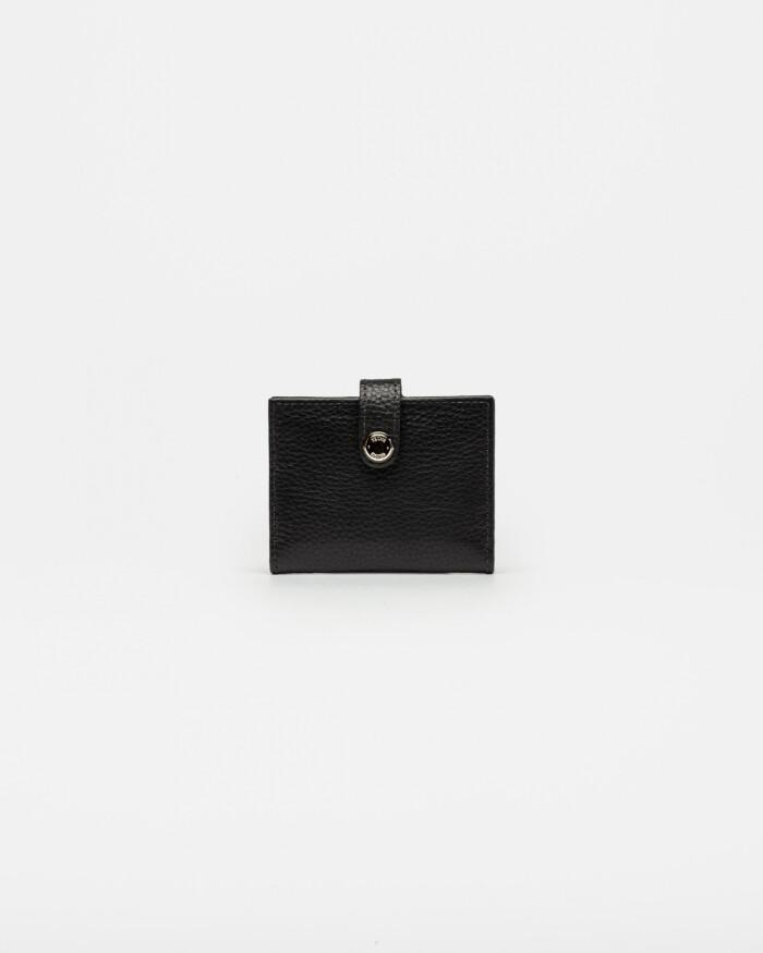Tarjetero Sand en cuero graneado Negro