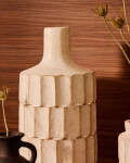 Jarrón Arisa de papel maché blanco 41 cm