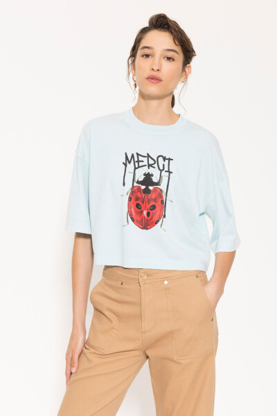 REMERA MERCI Celeste