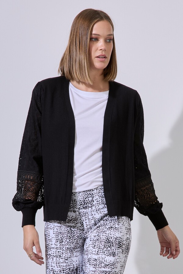 Cardigan Broderie NEGRO