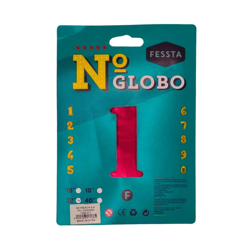 Globo Número Fessta 32" Rojo UNO