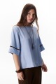 BLUSA LINO ATAR CELESTE