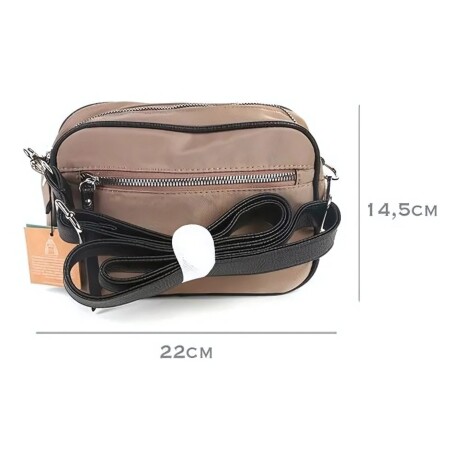Bandolera Canva Osaka beige con compartimentos funcionales Beige