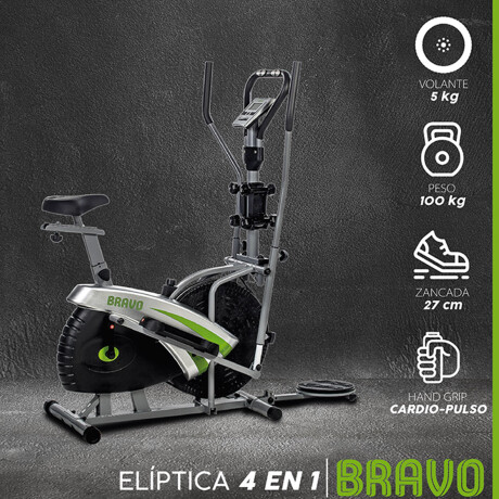 Bicicleta Eliptica Bravo Bike 4 en 1 Negro/Gris