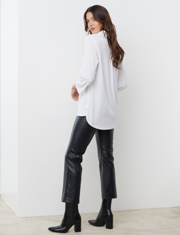 Blusa Cuello Camisa BLANCO