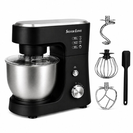 Batidora Planetaria 5L 1200W 6 Vel. Amasa Mezcla Negro