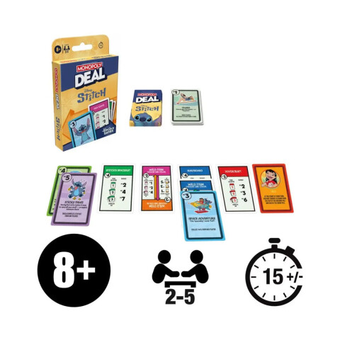 Juego de Cartas Monopoly Deal Edición Stitch en Español U