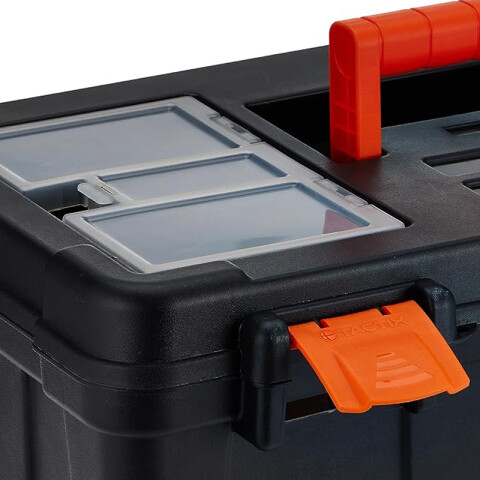 Caja negra cierres naranja y tapa organizadora 20" TT0226