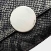 Mini Bag The Circle En Cuero Grabado Snake Metalizado Gris
