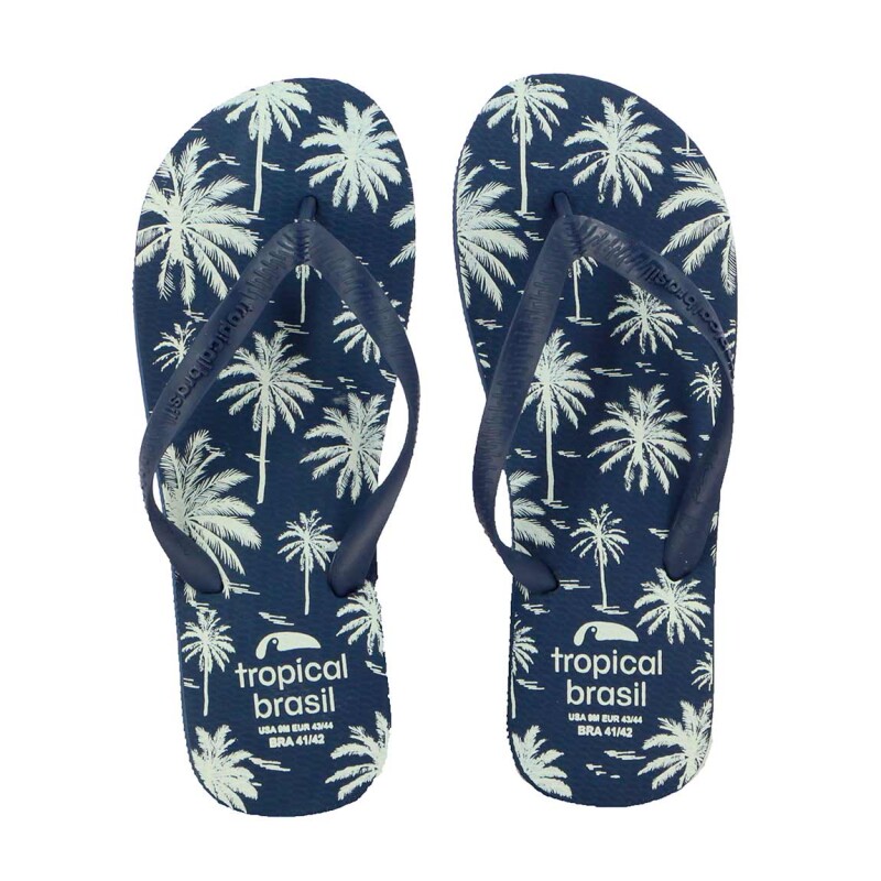 Chanclas Tropical Brasil Ojota Estampado De Unisex - Marino Marino