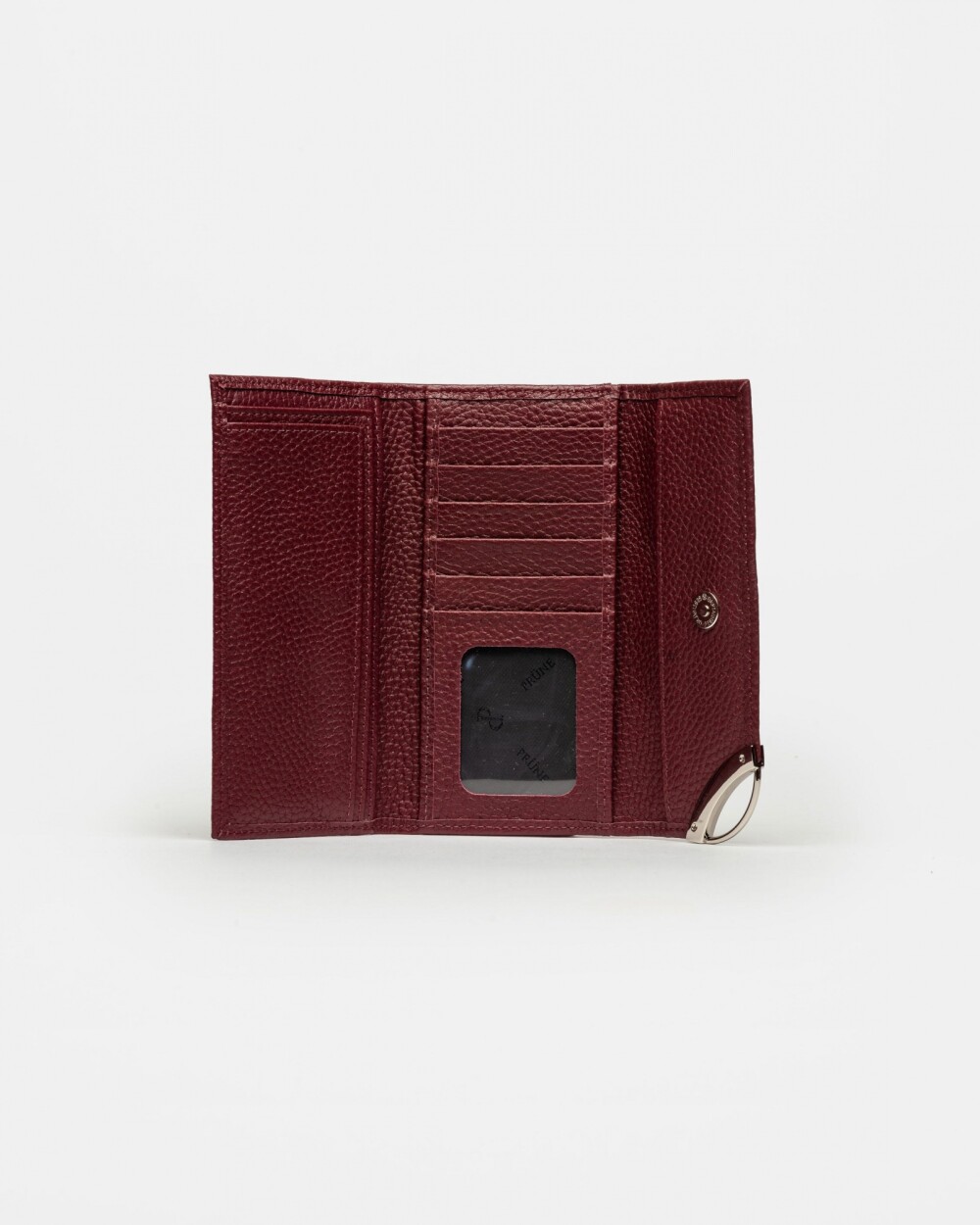 Billetera Katy en cuero graneado Bordeaux