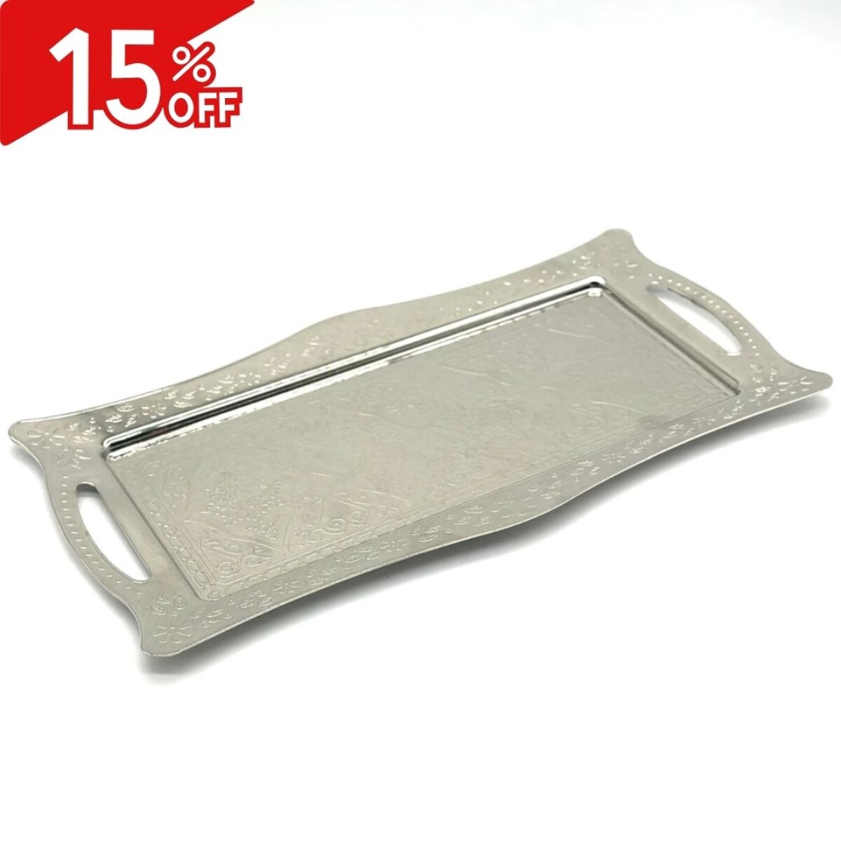 Bandeja rectangular metal T1 - Plateada 