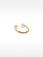 Anillo De Plata 925 Sterling Silver Pearl dorado