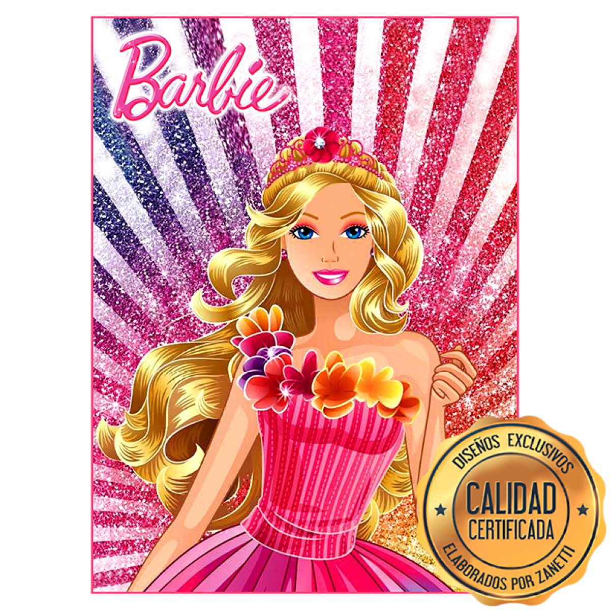 Lámina Barbie - Vestido con flores Rect. 