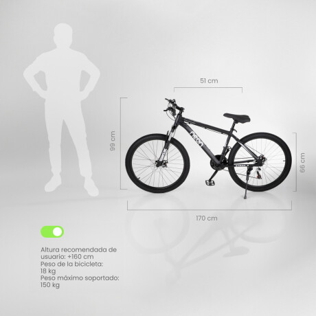 Bicicleta Montaña 26 Cuadro Aluminio Freno Disco 21 Cambios Negro