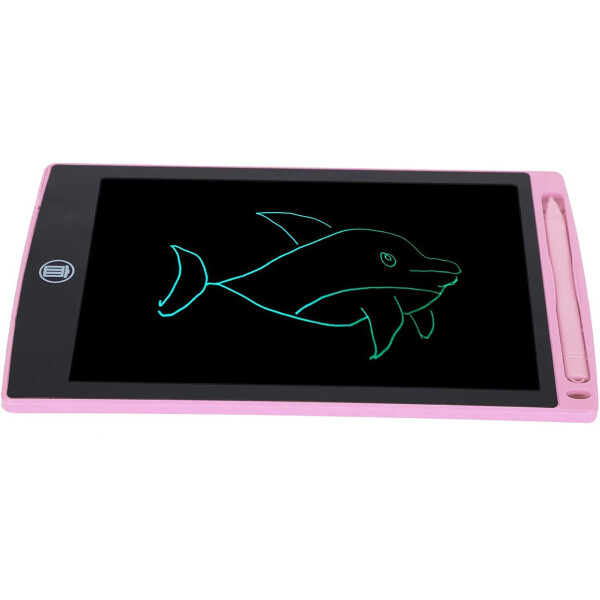 Pizarra Mágica Infantil Automática Led 12 Pulgadas c/ lápiz Variante Color Rosa Claro
