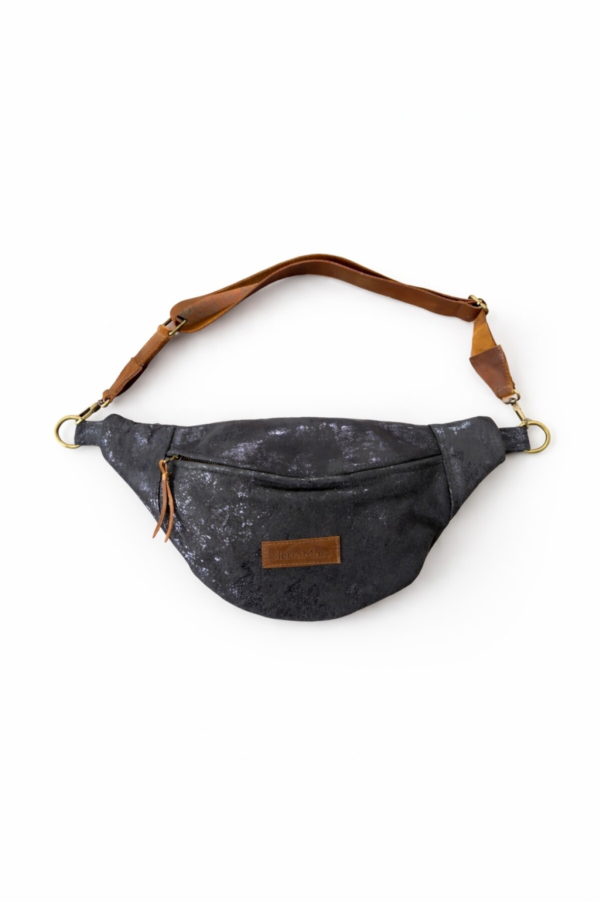 Leather Fanny Pack Shinny Blue