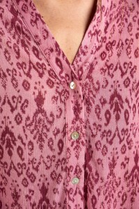 Camisa Estampada Lurex Rosa