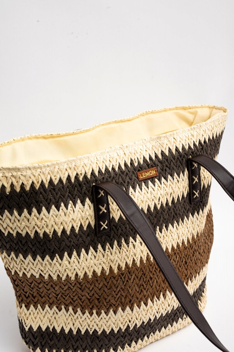 Bolso Trenzado Rayado Chocolate