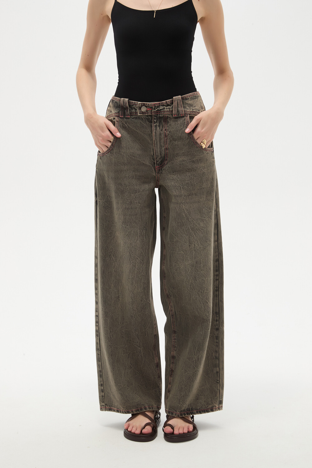 Pantalon Sarela Gris Oscuro