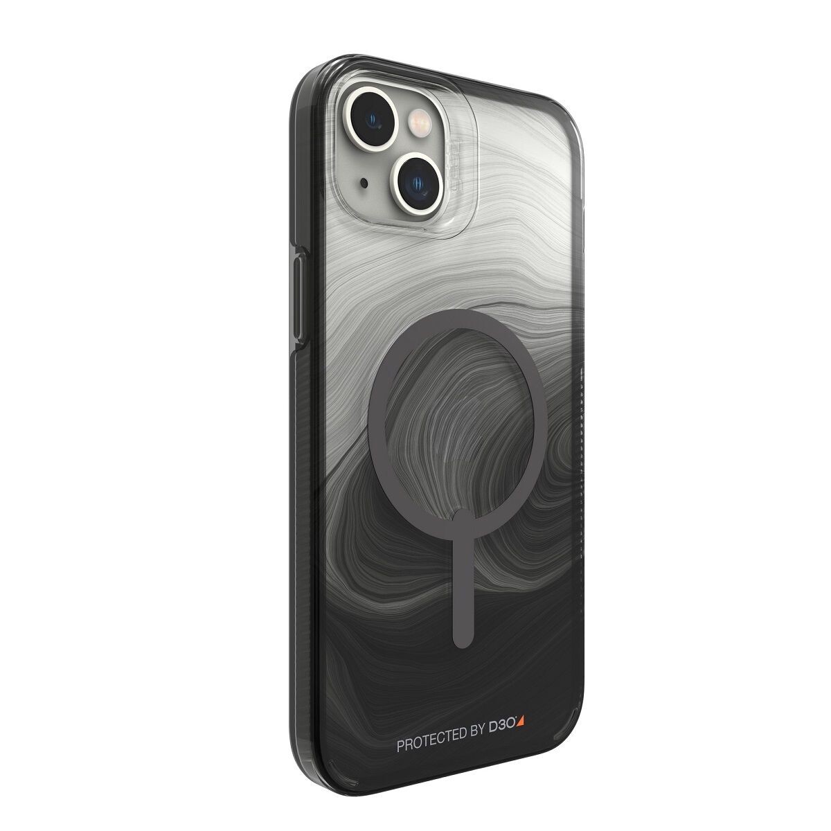 Protector case gear4 milan snap c/ magsafe para iphone 14 Black swirl