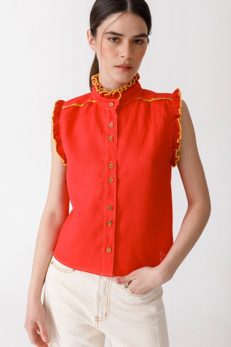 BLUSA CEREZA DETAIL Rojo