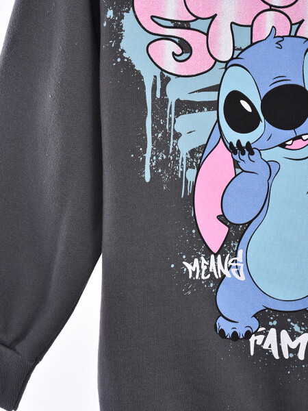 BUZO STITCH GRAFFITI GRIS