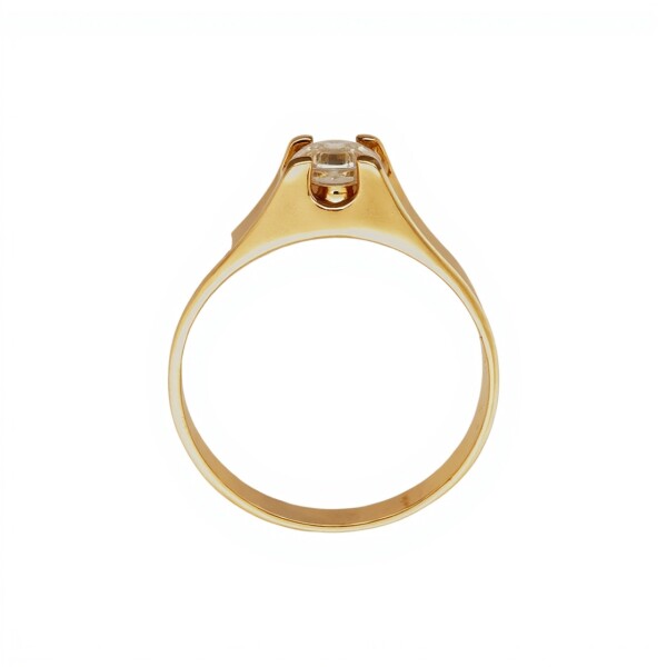 Anillo Solitario-Oro bajo-Piedra Zirconia-AN8083 conpiedra