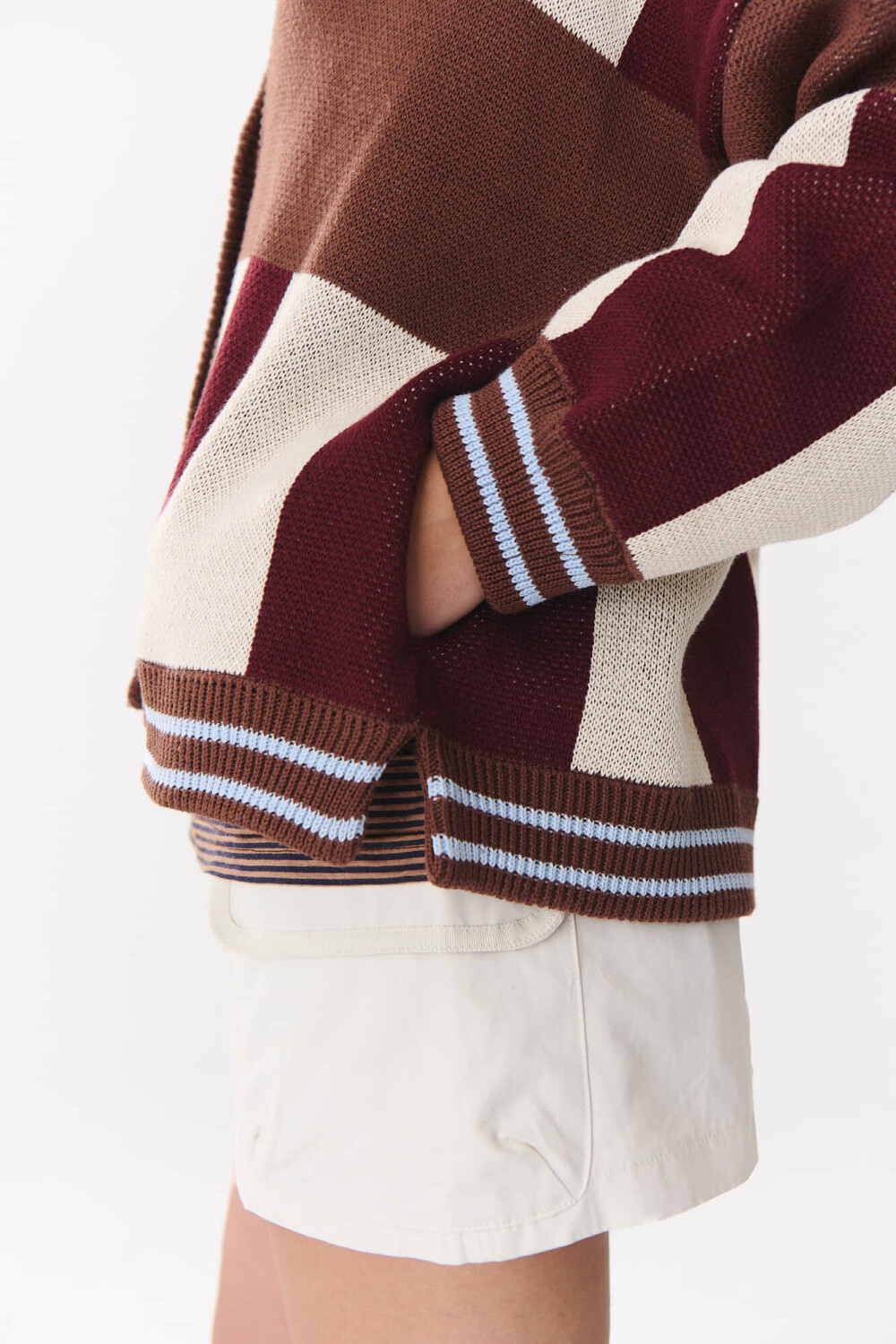 Cardigan Glory Print Bordó