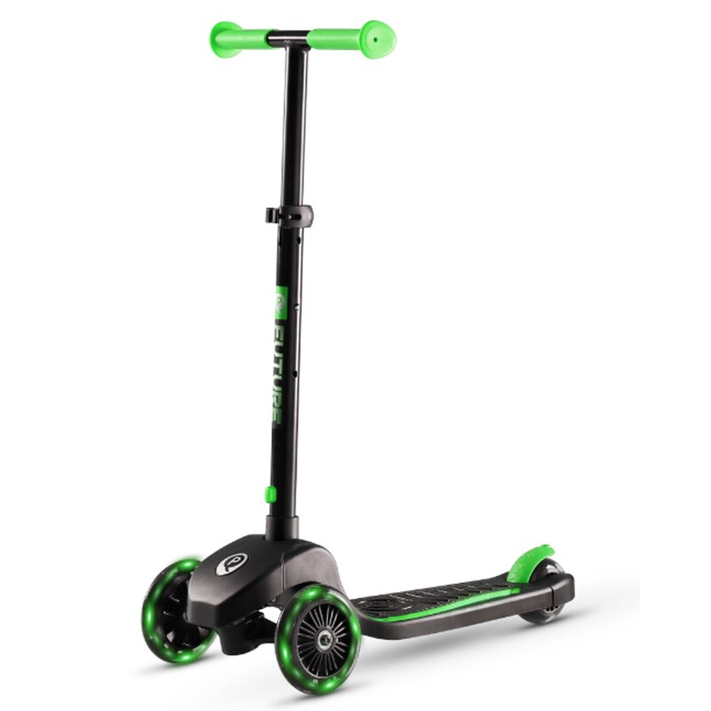 Monopatín tripatín con luces LED Qplay Future Verde