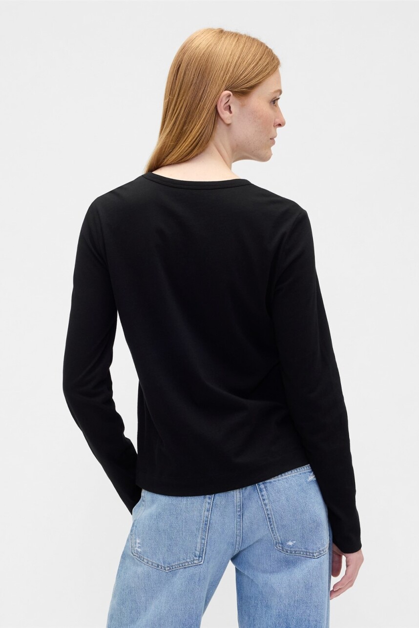 Remera Logo Gap Mujer Black