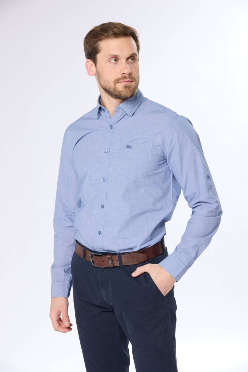 CAMISA A CUADROS - Azul 