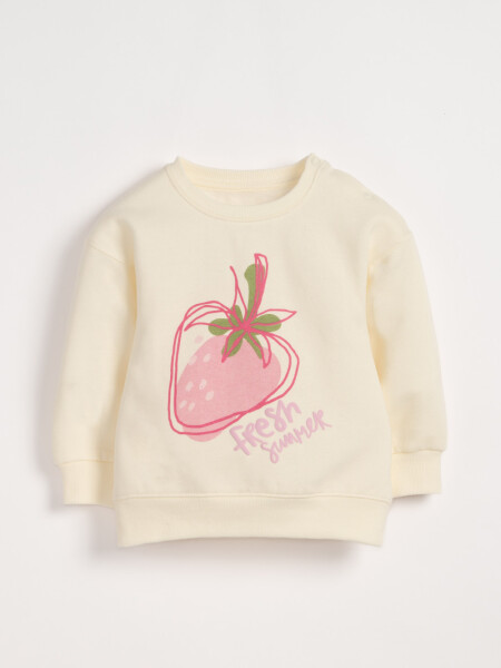 Buzo deportivo estampado Frutilla Crudo