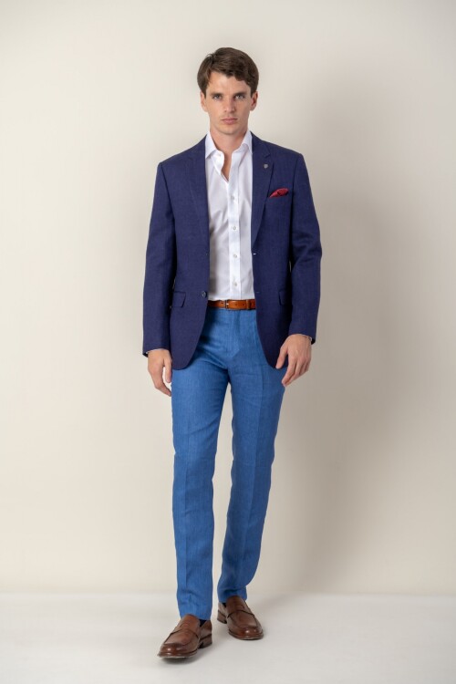 Pantalón de vestir lino Blue