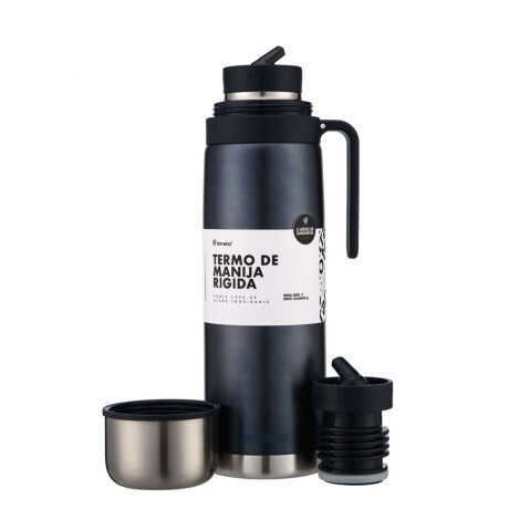 Termo 1Lt. Premium Manija Rigida Azul Metalizado