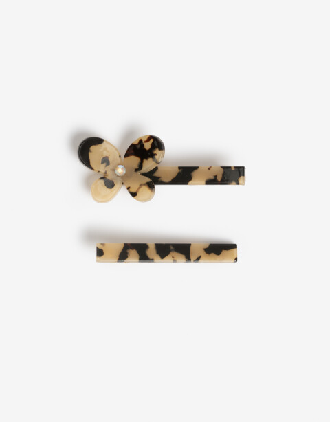 Horquillas con Accesorios Carey Sets De Hebillas Piquitos - Marron Carey