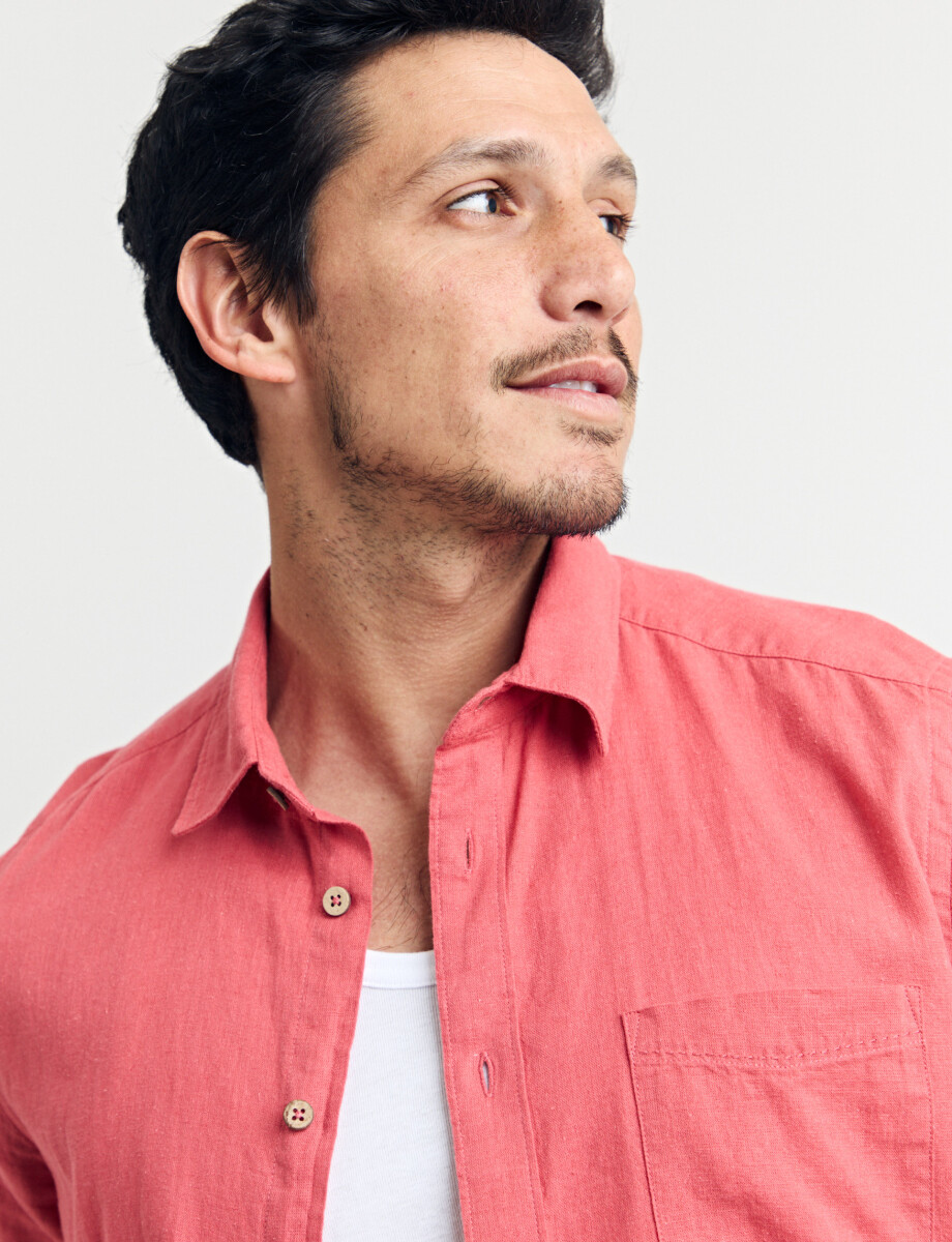 CAMISA HARRINGTON LABEL - Coral 